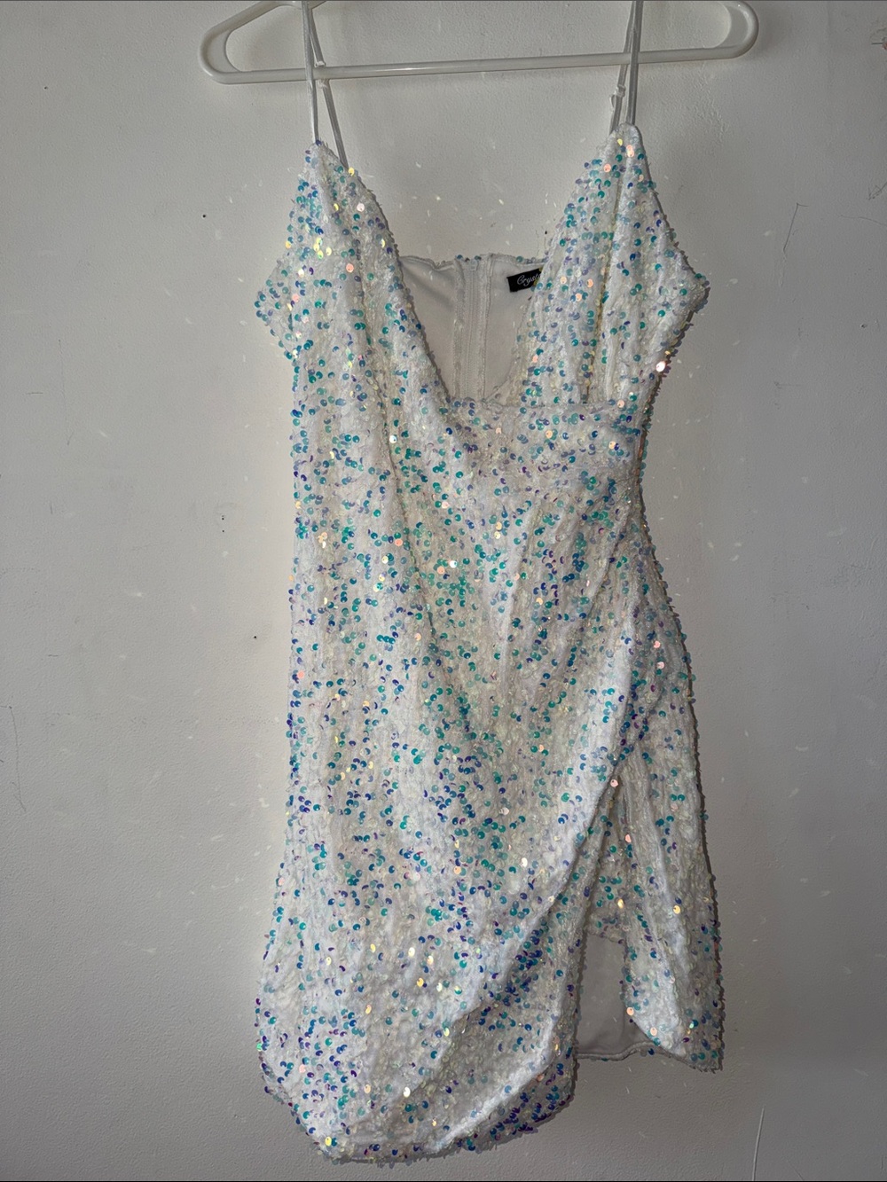 Crystal Doll White Sequin Mini Dress